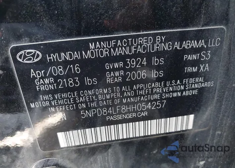 2017 Hyundai Elantra Se from USA, damaged, VIN 5NPD84LF8HH054257